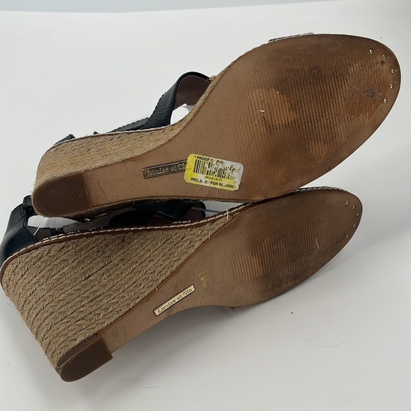 LOUISE et Cie Rocco Espadrilles Wedge Sandals Black Snake High Heel Black 9.5 - Picture 7 of 10